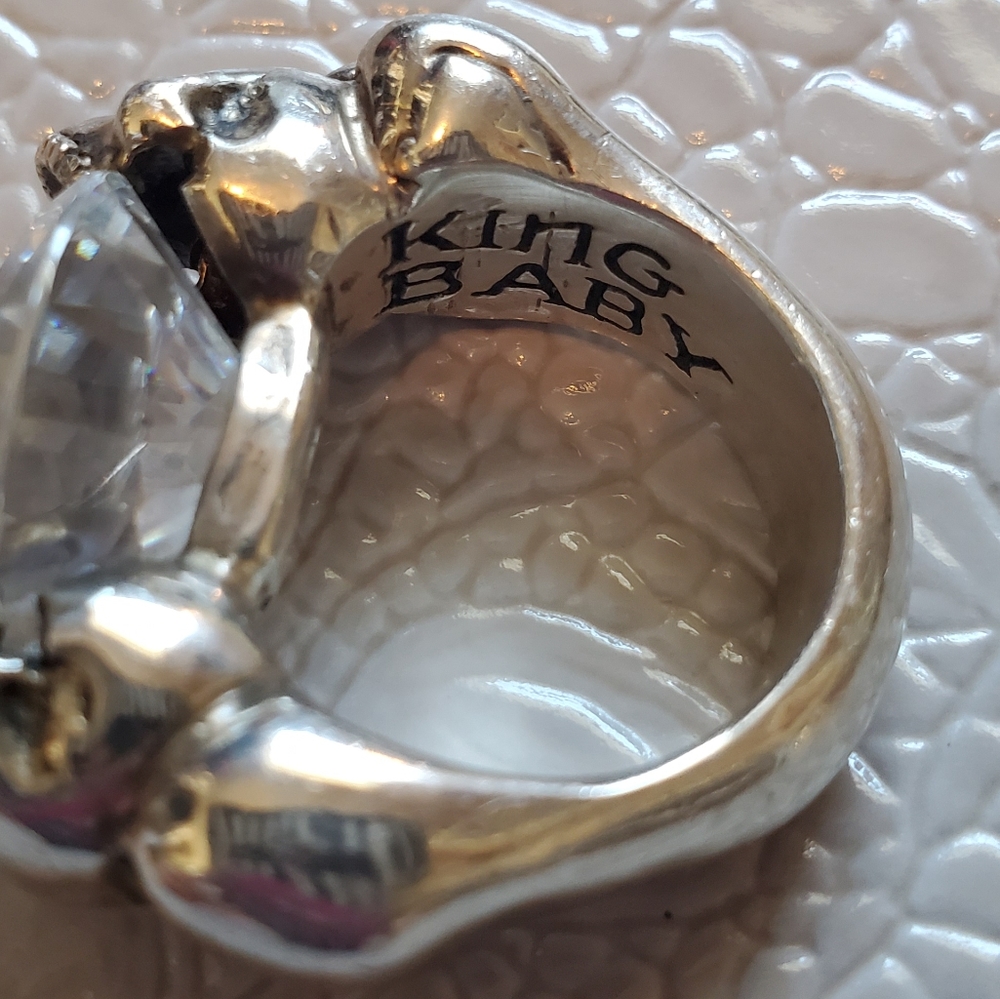 KING BABY STUDIO Crystal Skull Ring *RARE* - Picture 5 of 7